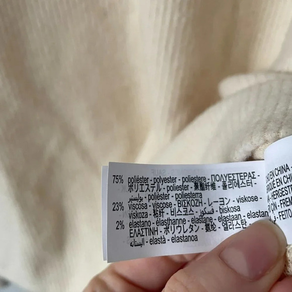 Zara Rhinestone Soft Knit Round Neck Sweater Ecru White  Size Medium NWT - Picture 14 of 14